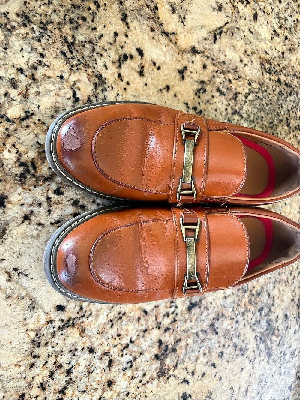 Bruno Marc Men's Classic Metallic Horsebit Loafers Brown